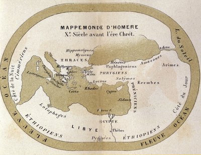 O mapa do mundo de Homero. Século IX AC. de Unknown artist