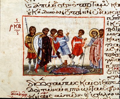 As feridas do Egito: a água do Nilo transformada em sangue Miniatura do "Codex de l