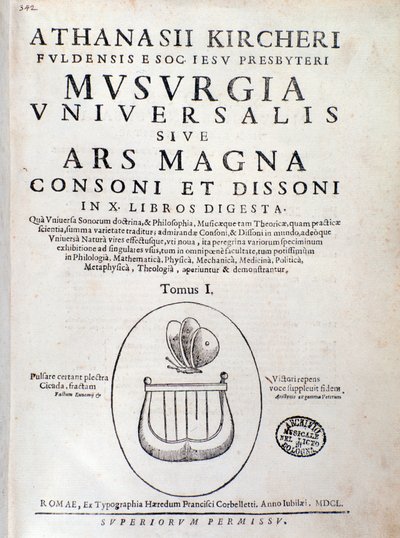 Página de título da Musurgia (1650) de Unknown artist