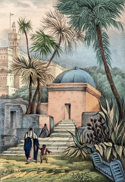 Túmulos dos habitantes mouros de Argel em um cemitério de Bab-el-Oued de Unknown artist