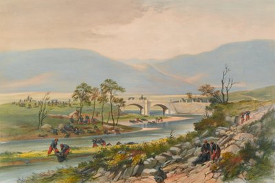  Ponte Traktir após a batalha de Tchernaya , 1855 de Unknown
