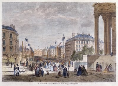 Transformações de Paris sob o Segundo Império, Haussmann Paris. Inauguração do Boulevard Malesherbes (obras de Haussmann) de Unknown artist