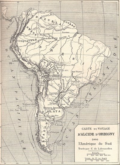 Mapa de viagem de Alcide d