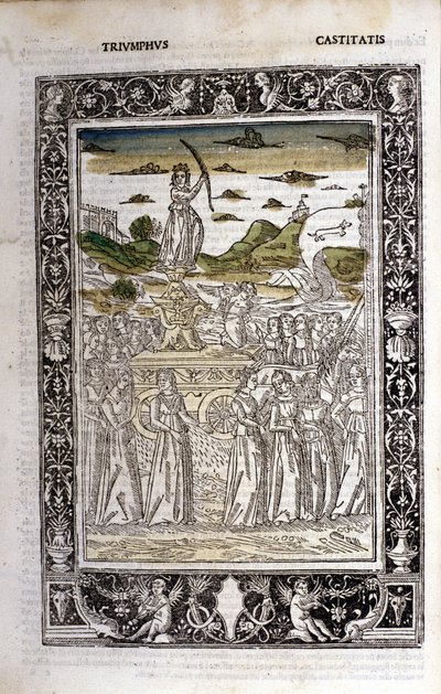 Triunfo da Castidade de Petrarca (Francesco Petrarca). Biblia miniatura. Trivulziana, Milão. de Unknown artist
