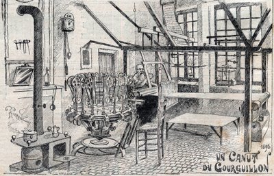 Un canut du Gourguillon (Lyon) en 1893 - gravura em "Le Progres illustrious" de 1895 de Unknown artist