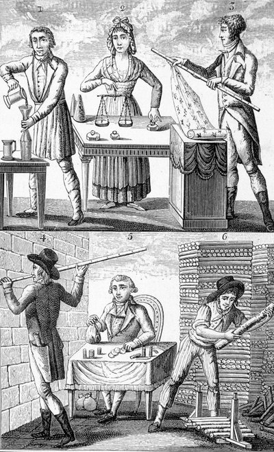 Uso de novos pesos e medidas em 1795. de Unknown artist
