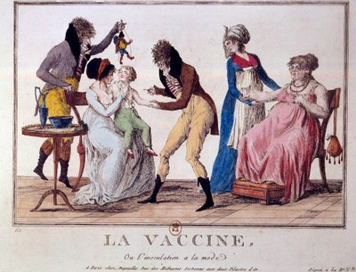 A vacina ou inoculação está na moda. Gravura do início do século XIX. Paris, B.N. de Unknown artist