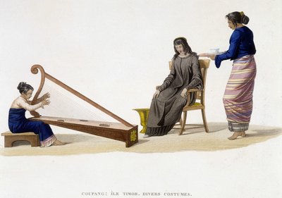 Diversos trajes de mulheres da Ilha de Timor (Coupang). de Unknown artist