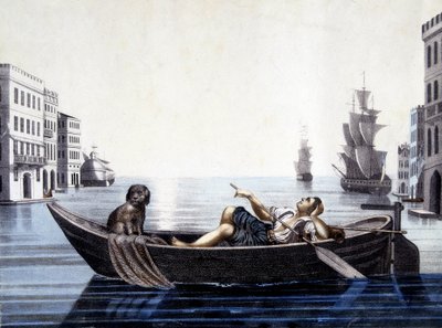 Veneza, pela manhã. Gravura do século XIX. de Unknown artist