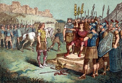 Vercingétorix, líder gaulês, foi para Júlio César em 52 AC. de Unknown artist