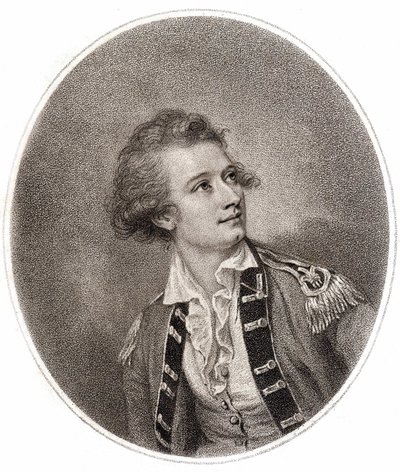 Vicente Lunardi, um aeronáutico italiano, que fez a primeira subida de balão na Inglaterra em 14 de setembro de 1784. Gravura do final do século XVIII. de Unknown artist