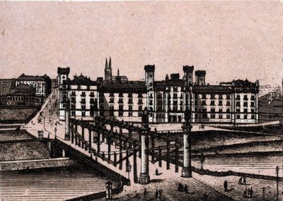 Viena (Viena), Áustria: vista do arsenal do Príncipe Rudolphe e da ponte do Augarten. in "O mundo ilustra 168 vistas" Sem data (final do século XIX) de Unknown artist