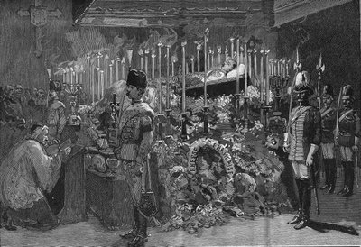 Viena 1889: a capela ardente do Arquiduque Rodolfo dos Habsburgos (1858 - 1889) de Unknown artist
