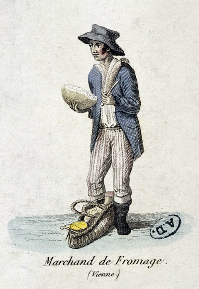 Viena comerciante de queijo - gravura de Unknown artist