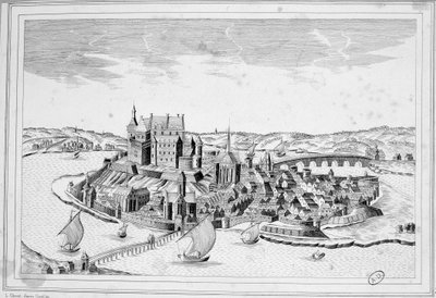 Vista de Decize em 1640 - gravura de Unknown artist