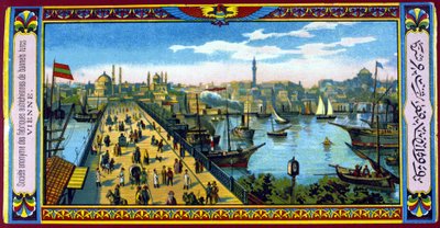 Vista da Ponte Galata, Constantinopla Turquia. Fim do século XIX. de Unknown artist