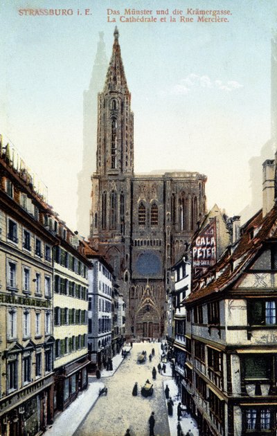 Vista da Catedral de Estrasburgo no final do século XIX de Unknown artist