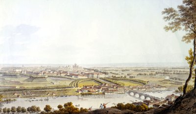 Vista de Turim. Gravura de 1810. de Unknown artist