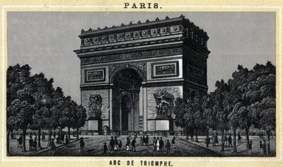 Vista do Arco do Triunfo em Paris. de Unknown artist
