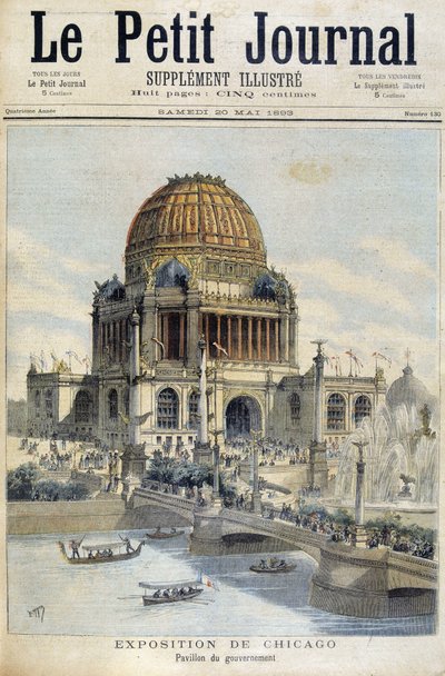 Vista da Exposição de Chicago: O Palácio do Governo - no "The Petity Journal". de Unknown artist