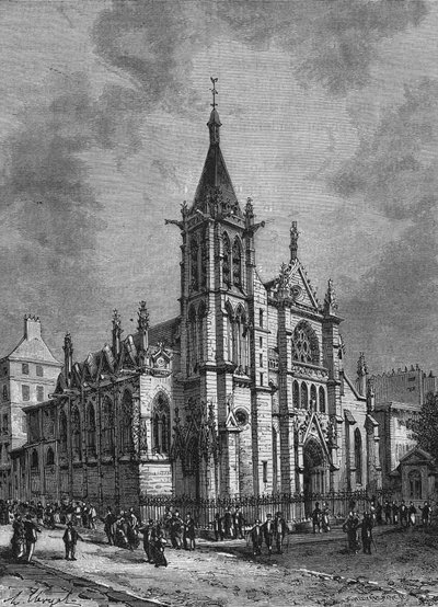 Vista da igreja de Saint Séverin em Paris, no final do século XVIII. Gravura de" L