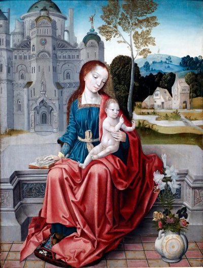 Virgem e criança, detalhe, 1520-30 de Unknown