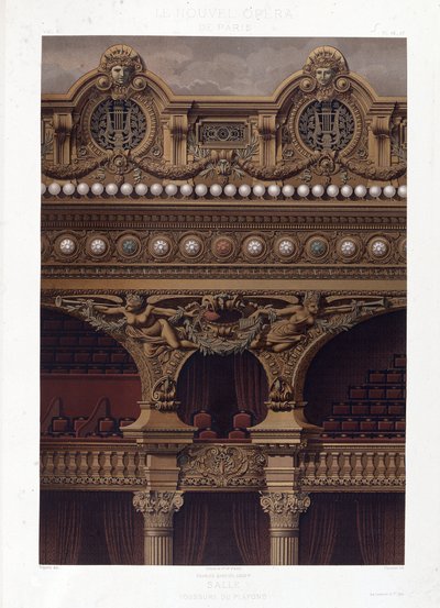 Voussure do teto da Ópera Garnier - cromolitografia, final do século XIX de Unknown artist