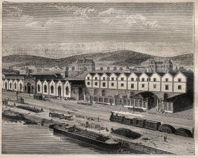 Vista do castelo de Pekin, estabelecimento principal da Compagnie des grands vins de Champagne de Eugene Mercier (1838-1904) e Companhia perto de Epernay - Gravação em "La Science francaise de Unknown artist