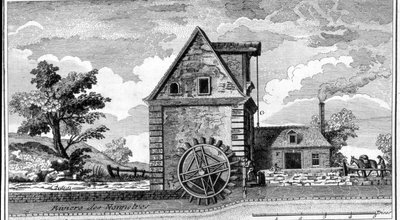 Moinho de água. gravura sd. por volta de 1800. de Unknown artist