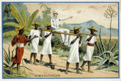 Colo branco sobre cadeira de rodas, Madagascar - Chromo de Unknown artist