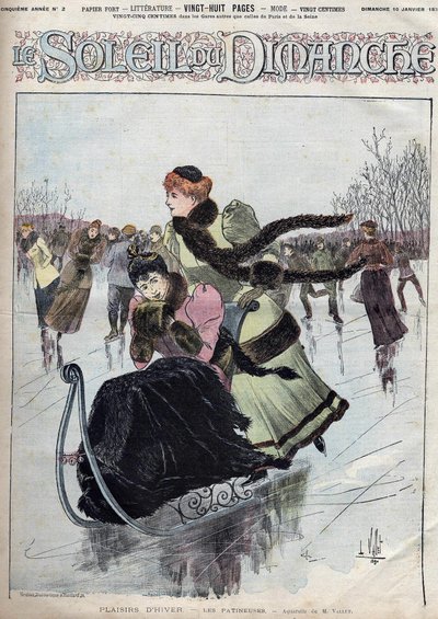 Diversão de Inverno. Os patinadores. A aguarela do Sr. Vallet para o sol de domingo. 10 de Janeiro de Unknown artist