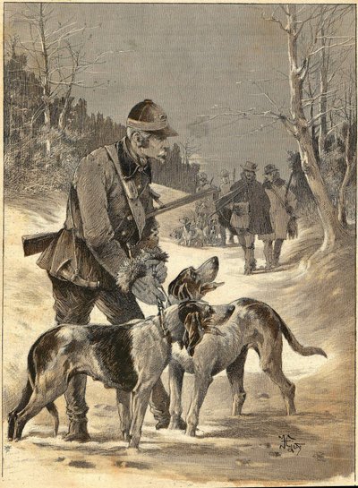 Caça à madeira depois da aguarela de Gide. 1892. de Unknown artist