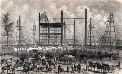 Obras do Campo de Marte em Paris, no final de Abril de 1866 - gravura de 1867 de Unknown artist