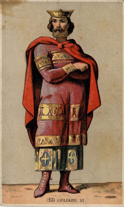 retrato de Childerick III (morto 755), último rei Merovingiano. de Unknown artist