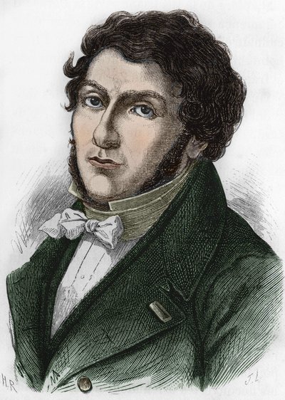 Retrato de Jean François (Jean-Francois) Champollion chamado Champollion o Jovem Egiptólogo Francês (1790 a 1832). de Unknown artist