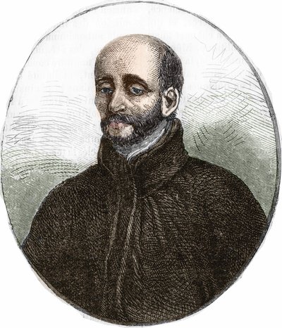 Retrato de Santo Inácio de Loyola (1491-1556), fundador da Companhia de Jesus. de Unknown artist