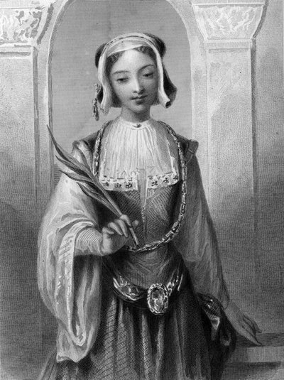 retrato de Santa Justina, virgem e martírio de Antioquia. de Unknown artist