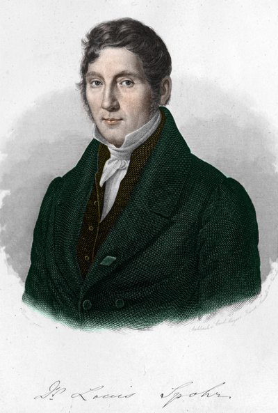 retrato do compositor alemão Louis Spohr (1784-1859). de Unknown artist