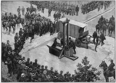 a execução do anarquista Caserio, em Lyon, em 1894. de Unknown artist