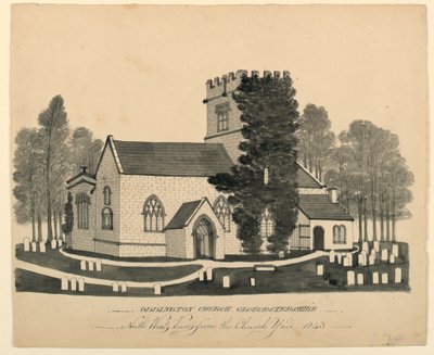 Oddington Church Yard, Gloucestershire, North West View de Unknown, English