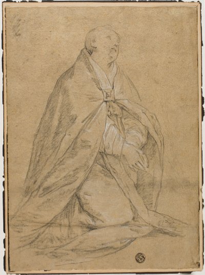 Santo eclesiástico ajoelhado de Unknown Florentine