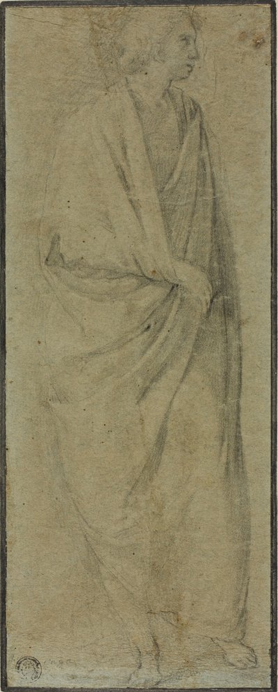 Figura masculina drapeada em pé de Unknown Florentine