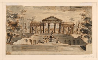 Cenário: Templo Aberto em um Jardim de Unknown, Italian