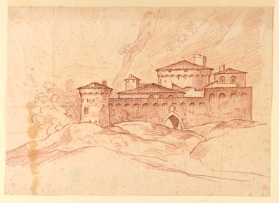 Desenho, Castelo nas montanhas, 1810-1830 de Unknown artistUnknown artist