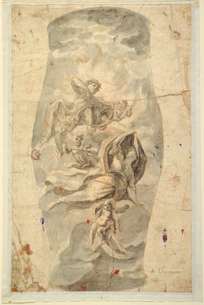Desenho, Desenho de teto com Apolo, ca. 1780 de Unknown artistUnknown artist