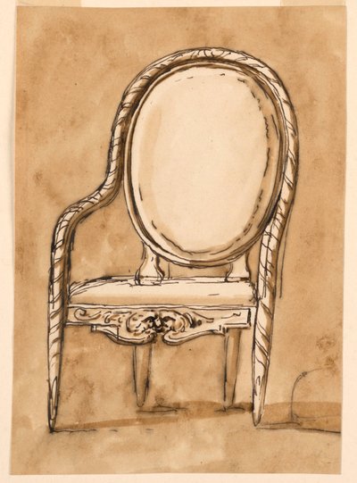 Desenho, Cadeira, 1780-1790 de Unknown artistUnknown artist