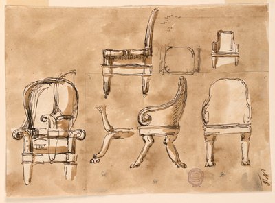 Desenho, Cadeiras, 1780-90 de Unknown artistUnknown artist