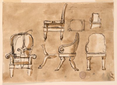 Desenho, Cadeiras, ca. 1800 de Unknown artistUnknown artist
