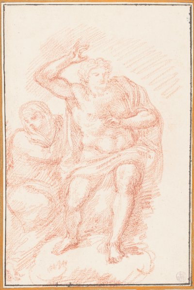 Desenho, Cristo e Maria do Juízo Final, ca. 1759-70 de Unknown artistUnknown artist