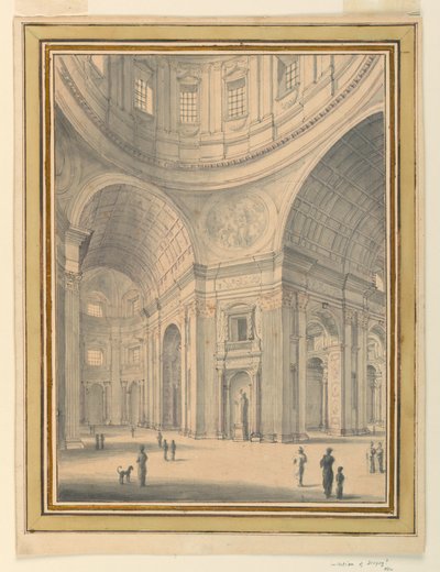 Desenho, Interior de Igreja, ca. 1770 de Unknown artistUnknown artist